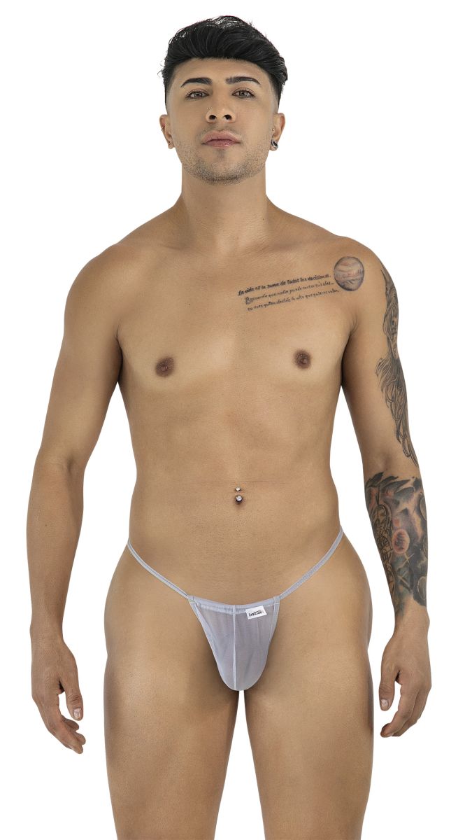 CandyMan 9586 G-String Color Gray Mesh - SeductiveUtopia.net