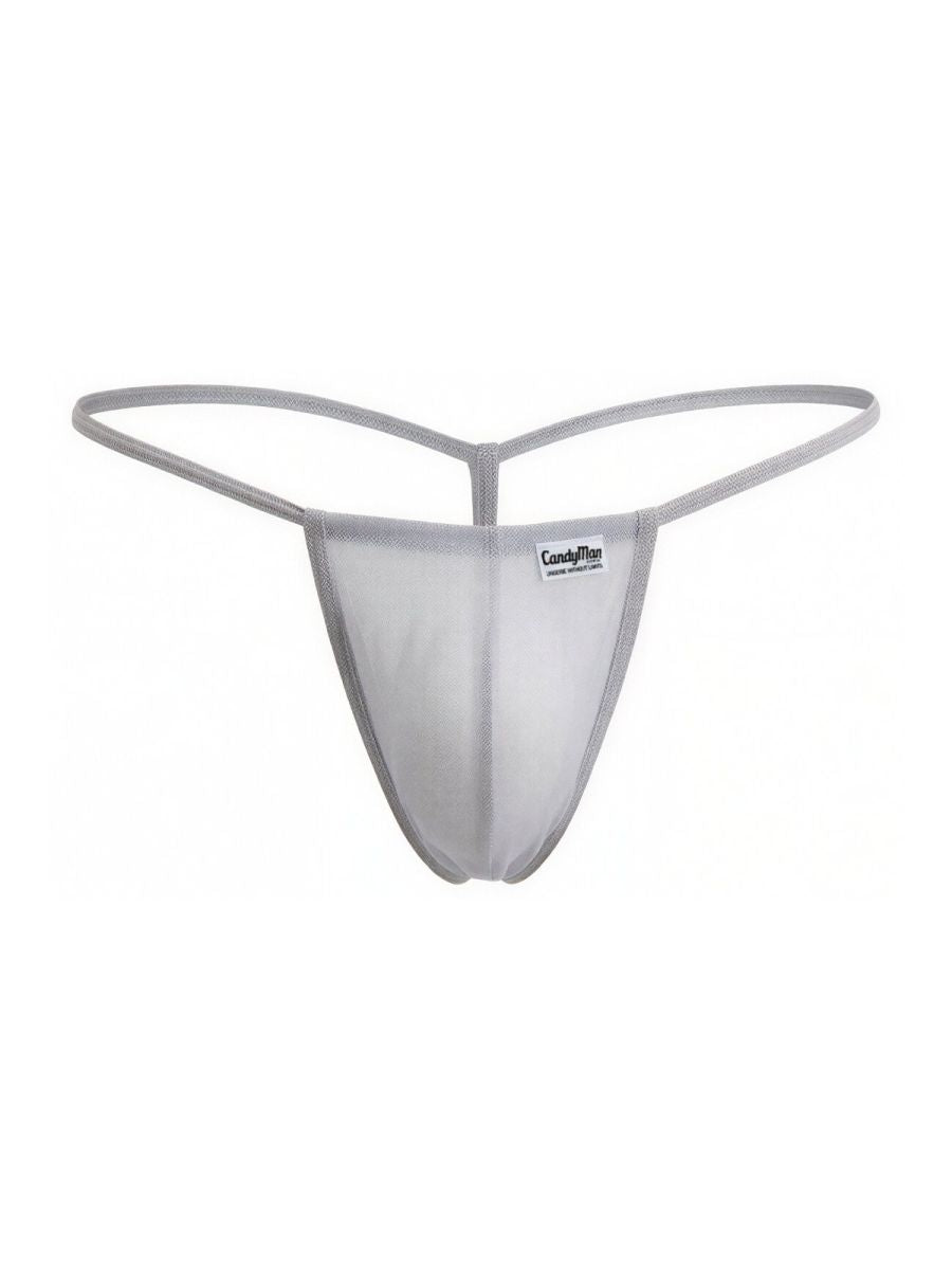 CandyMan 9586 G-String Color Gray Mesh - SeductiveUtopia.net