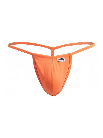 Orange candyman 9586 g-string thong made of smooth stretchy fabric with thin supportive straps in hot orange color