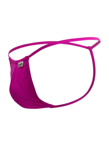 Vibrant fuchsia candyMan 9586 g-string thong made of stretchy fabric with minimalist design and thin elastic straps