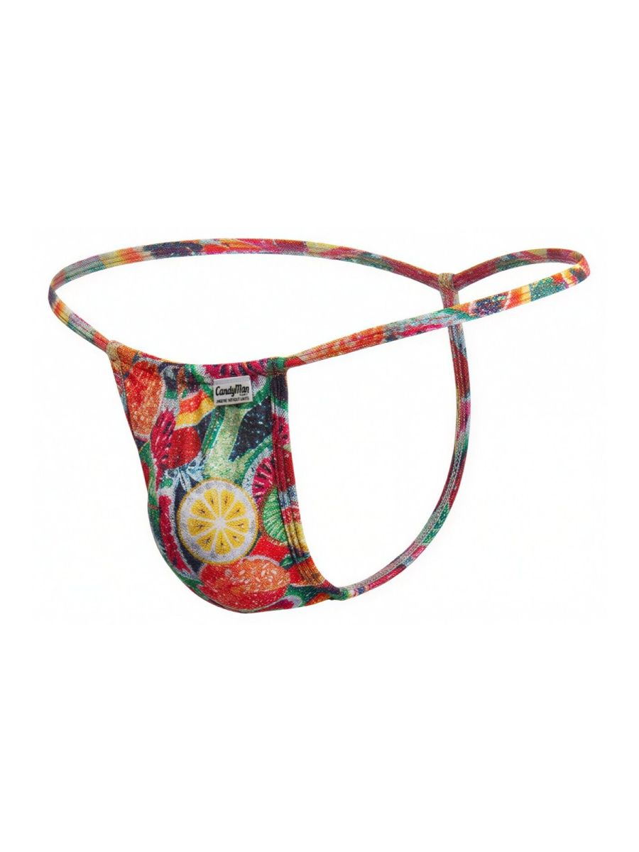 Vibrant candyman 9586 g-string in colorful lemon and citrus fruit print perfect for bold lingerie looks