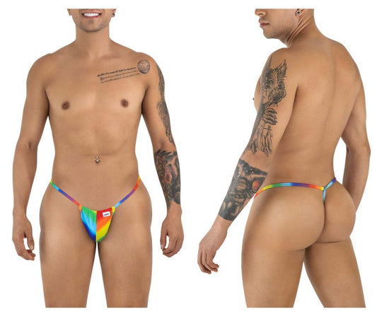 CandyMan 9586 G-String Color Rainbow Print - SeductiveUtopia.net