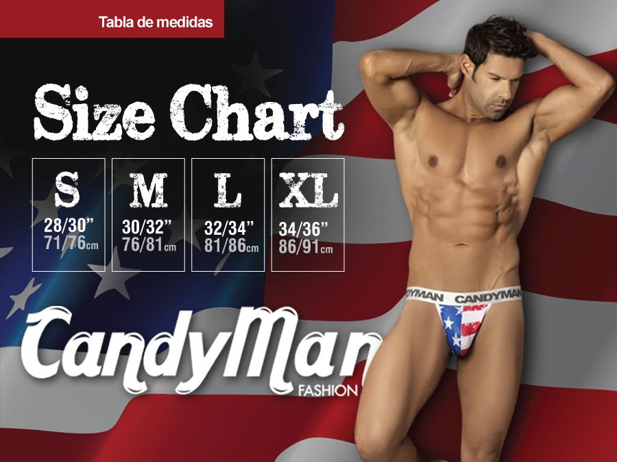 Candyman 99615x spank me lace briefs dark blue featuring american flag pattern men’s underwear with lace detail