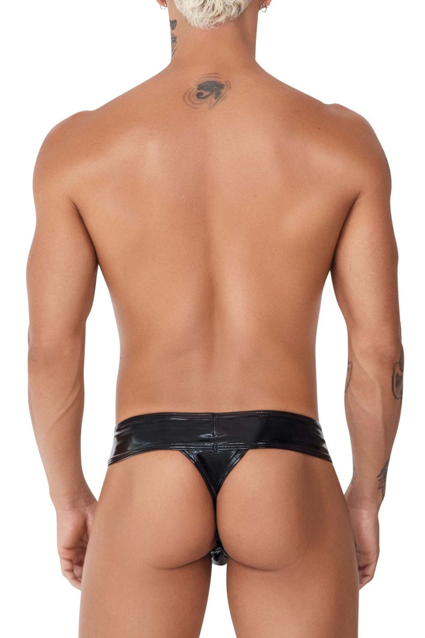 Black patent leather thong candyMan 99742 gloss thong with sleek glossy finish and narrow waistband