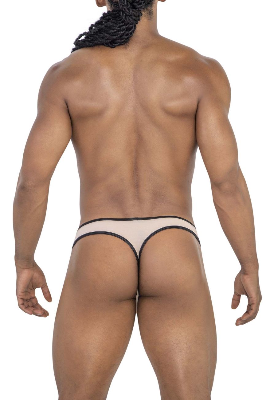 Beigethong with black trim made of sports mesh from candyman designed for comfortable active wear