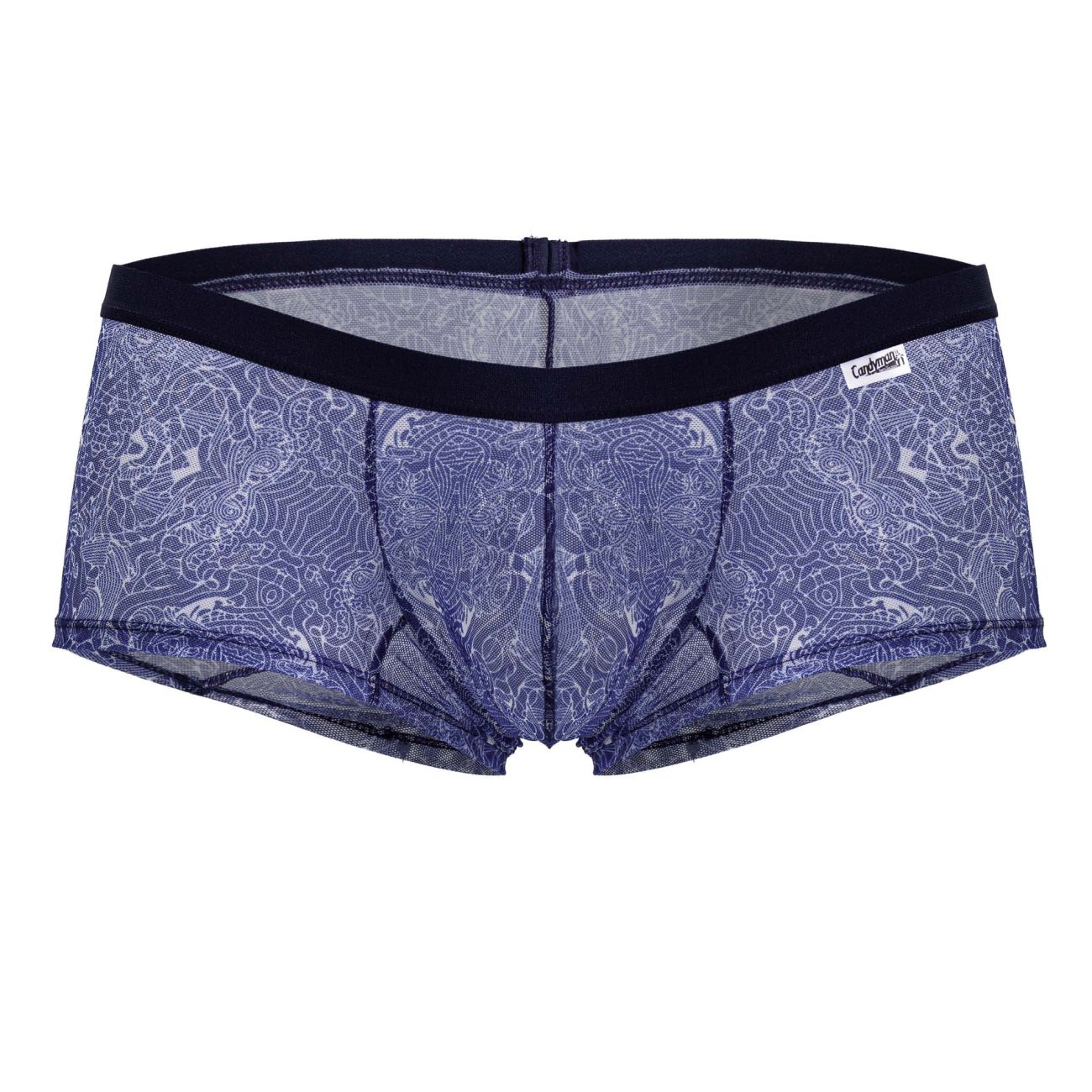 Bluelace patterned men’s briefs with black elastic waistband from candyman 99873 water prints trunks blue white