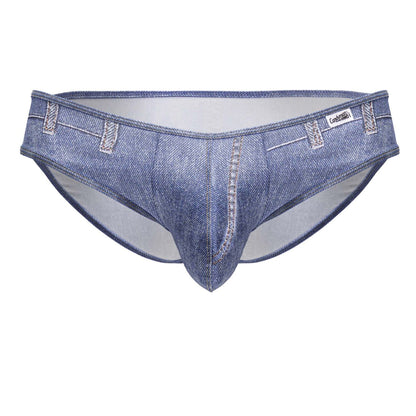 Blue denim candyMan 99897 cowboy briefs with stitched belt loops and white interior lining for men