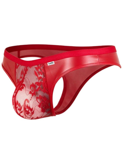 CandyMan 95009 Men's Underwear Seductive Lace Thongs Color Red