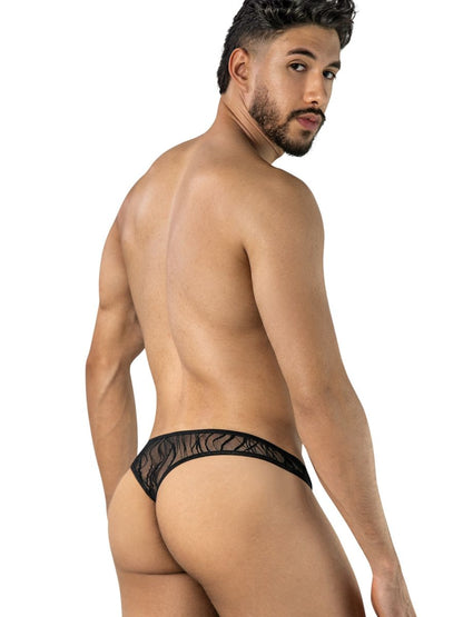 CandyMan 95011 Sous-vêtements Homme Tongs Séduisants en Dentelle Couleur Noir