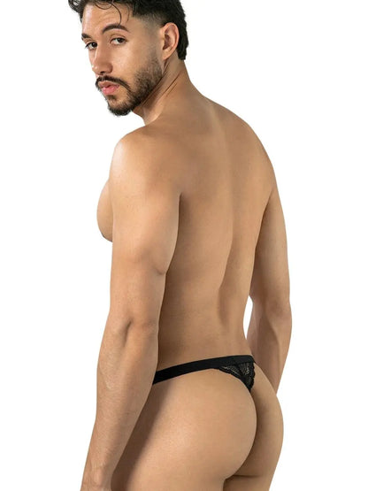 CandyMan 95013 Herrenunterwäsche verführerische Spitzen-Tangas Farbe Schwarz