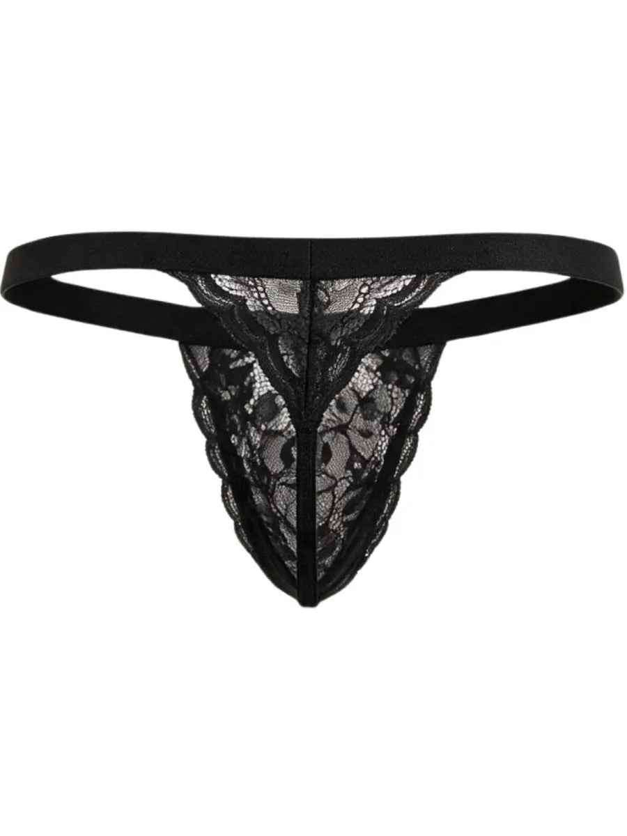 CandyMan 95013 Herrenunterwäsche verführerische Spitzen-Tangas Farbe Schwarz