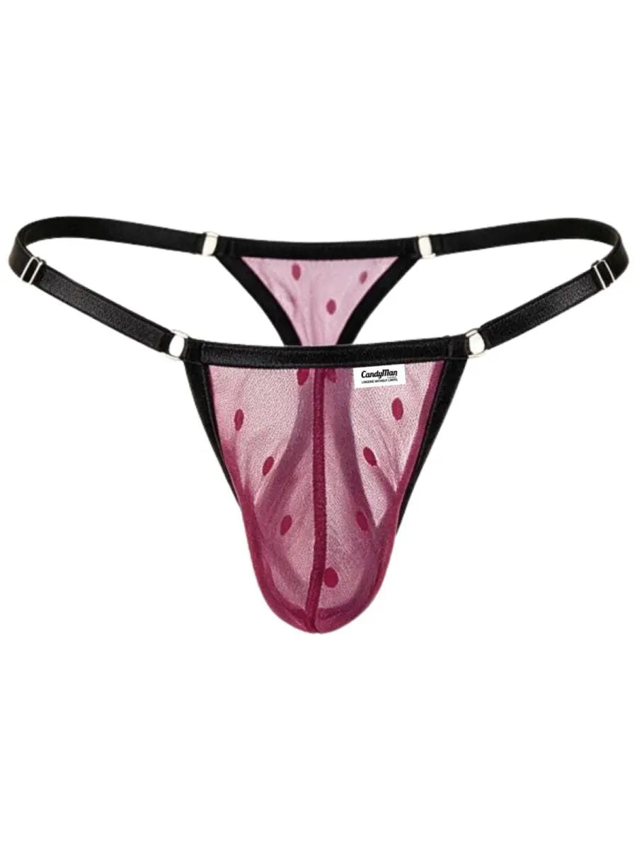 CandyMan 95016 Herrenunterwäsche Sexy Netz-Tangas Farbe Weinrot