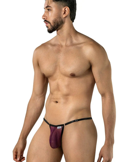 CandyMan 95016 Herrenunterwäsche Sexy Netz-Tangas Farbe Weinrot