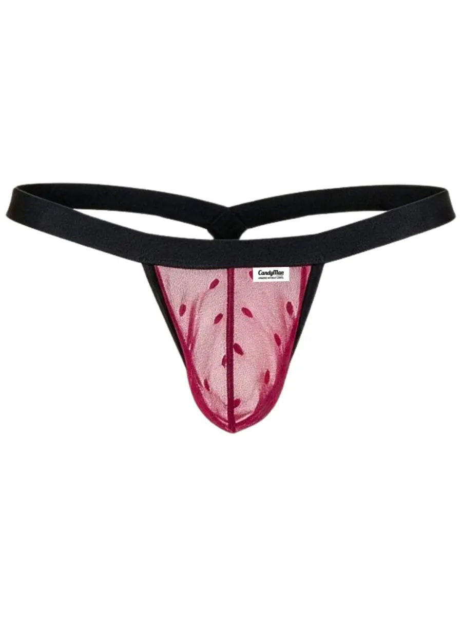 CandyMan 95017 Herrenunterwäsche Netz-Tanga Farbe Weinrot