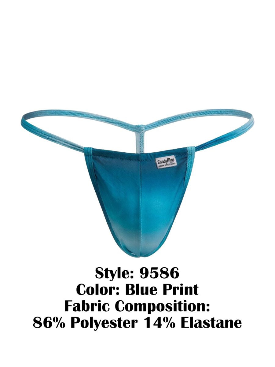 CandyMan 9586 G-String Color Blue Print - SeductiveUtopia.net