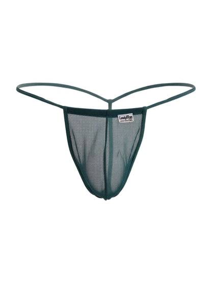 CandyMan 9586 G-String Color Bottle Green Mesh - SeductiveUtopia.net
