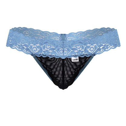 CandyMan 99370 Herrenunterwäsche Sinnliche Spitzen-Strings Farbe Blau
