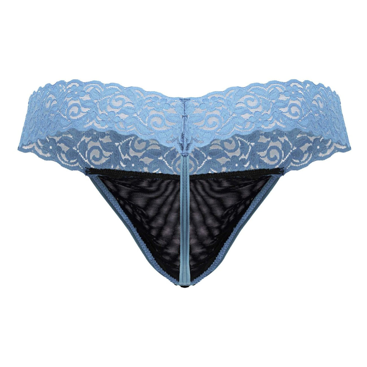 CandyMan 99370 Herrenunterwäsche Sinnliche Spitzen-Strings Farbe Blau