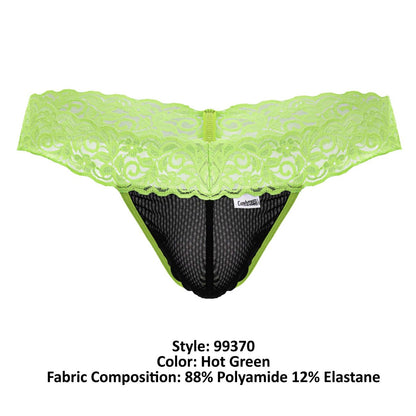 CandyMan 99370 Spitzen-Tanga, Farbe: Hot Green