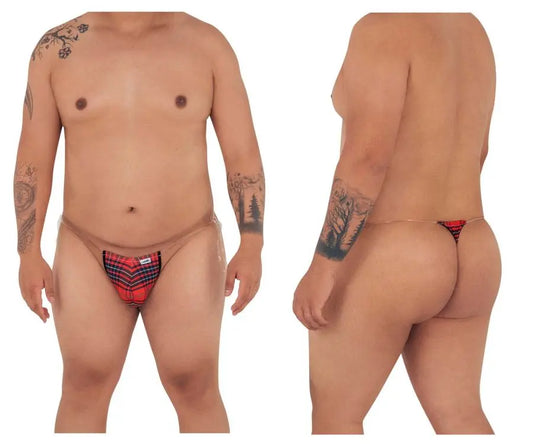 Slip ficelle micro invisible pour hommes CandyMan 99571X imprimés rouges