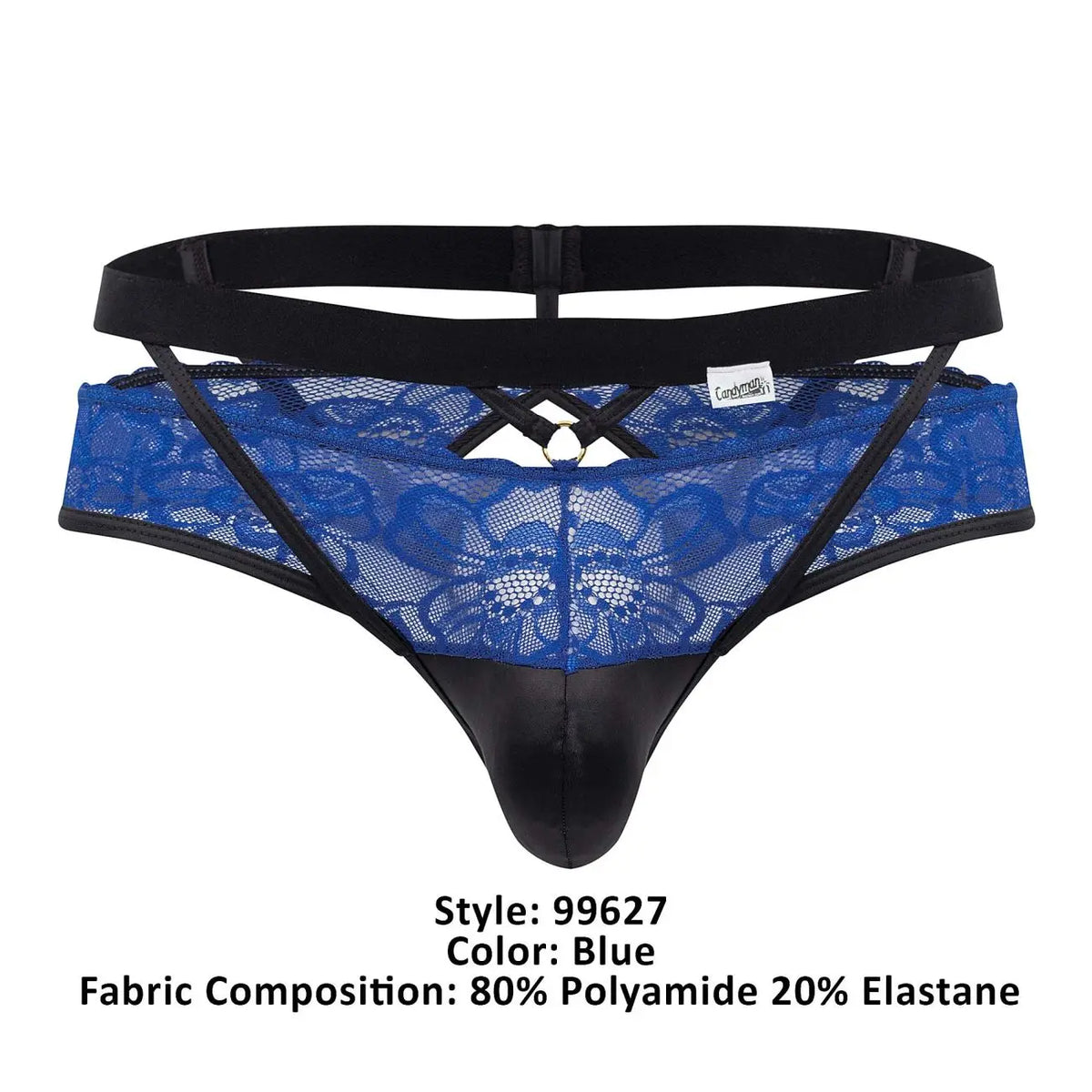 Caleçon pour hommes CandyMan 99627 Slip brésilien en dentelle Couleur Bleu