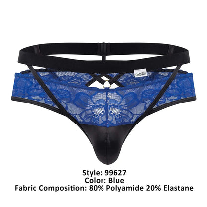Caleçon pour hommes CandyMan 99627 Slip brésilien en dentelle Couleur Bleu