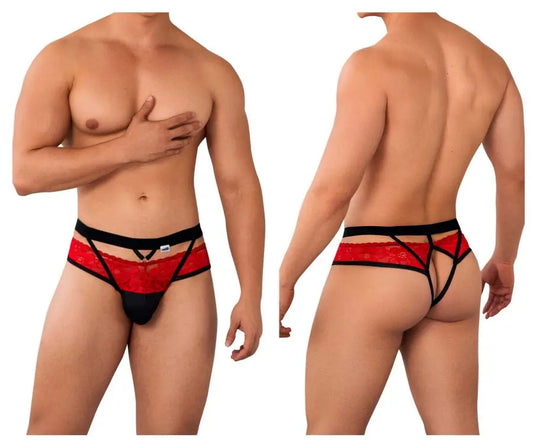 CandyMan Caleçon Homme 99627 Jockstrap Dentelle Couleur Rouge