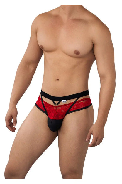 CandyMan Caleçon Homme 99627 Jockstrap Dentelle Couleur Rouge