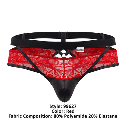 CandyMan Caleçon Homme 99627 Jockstrap Dentelle Couleur Rouge