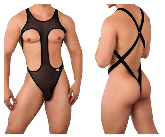 CandyMan Sous-vêtements pour Homme 99643 Body en Maille Couleur Noir