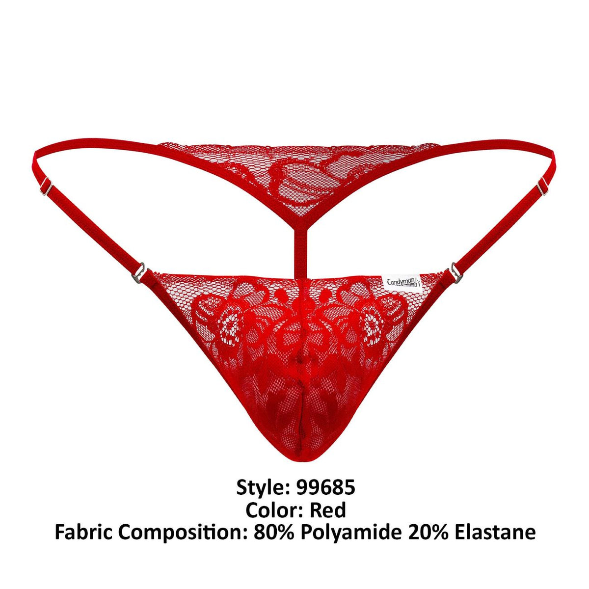 CandyMan Herrenunterwäsche 99685 Spitzen-Strings, Farbe Rot