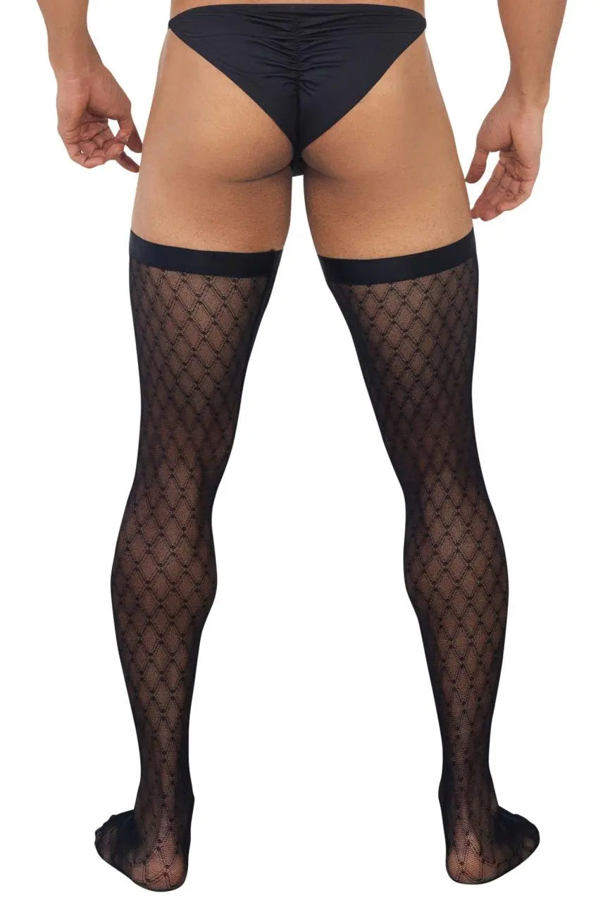 Caleçons pour hommes CandyMan 99735 Thigh Highs en maille Couleur Noir