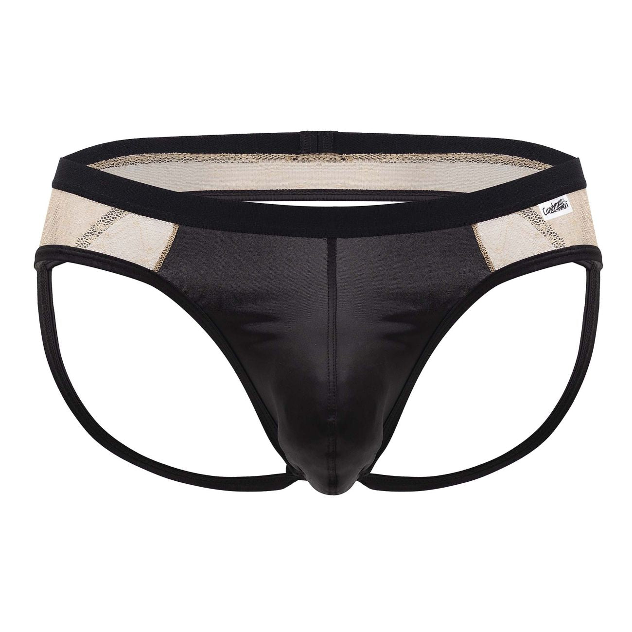 CandyMan 99763 Jockstrap aus Spitze, Farbe Nude-Schwarz