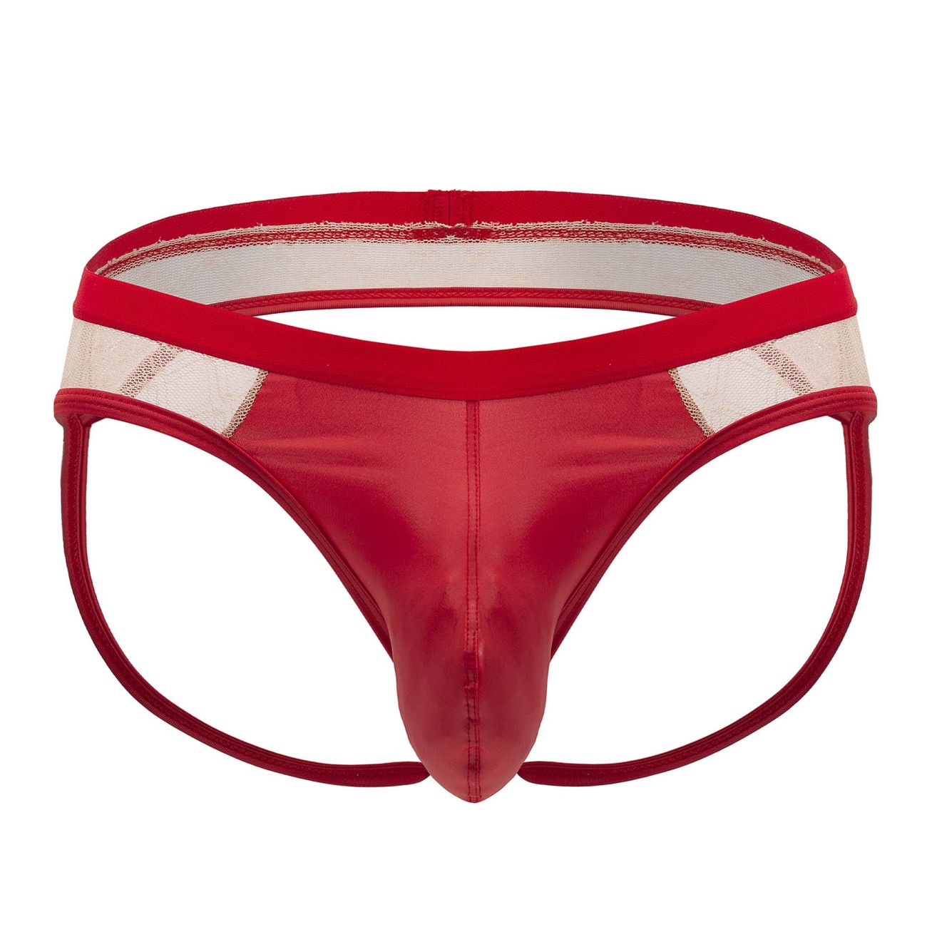 CandyMan 99763 Jockstrap aus Spitze, Farbe Nude-Rot