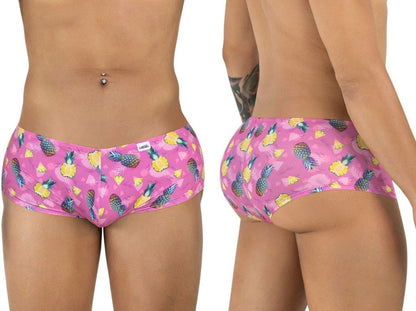 Pink pineapple-patterned men’s briefs candyMan 99922 trunks color printed pink soft breathable fabric