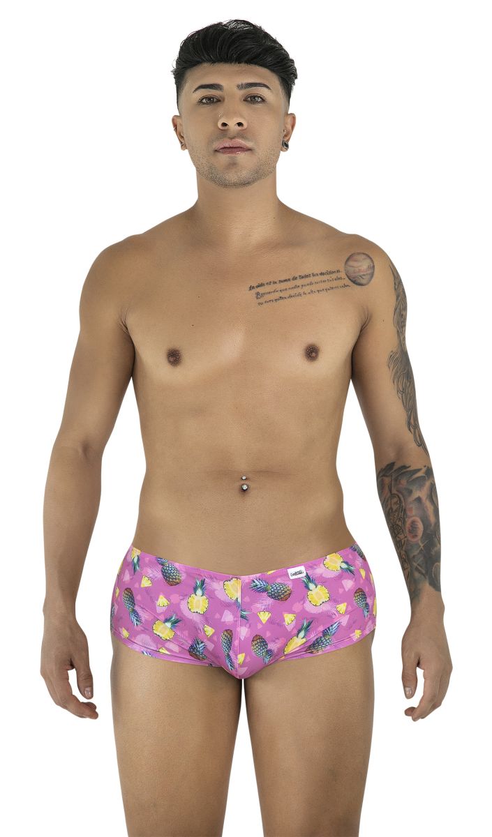 Pink candyman 99922 trunks printed mens briefs featuring pineapple pattern and soft breathable fabric