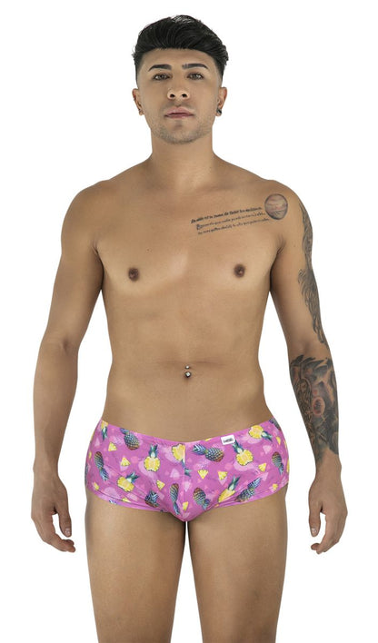 Pink candyman 99922 trunks printed mens briefs featuring pineapple pattern and soft breathable fabric