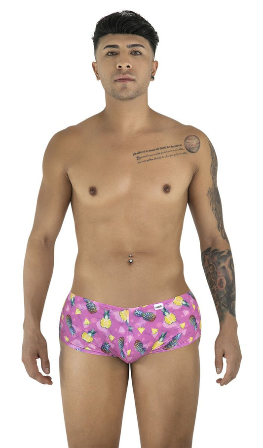 Pink candyman 99922 trunks printed mens briefs featuring pineapple pattern and soft breathable fabric