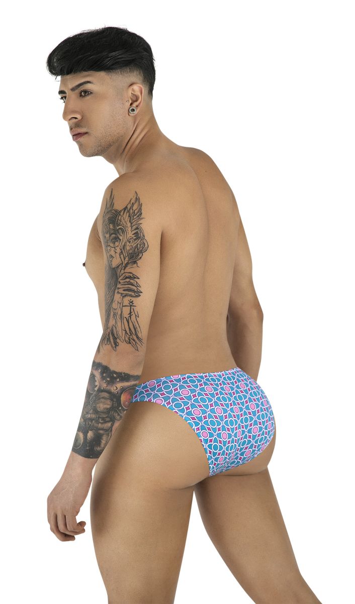 CandyMan 99923 briefs color printed blue men’s briefs with blue and pink geometric pattern designed for comfort