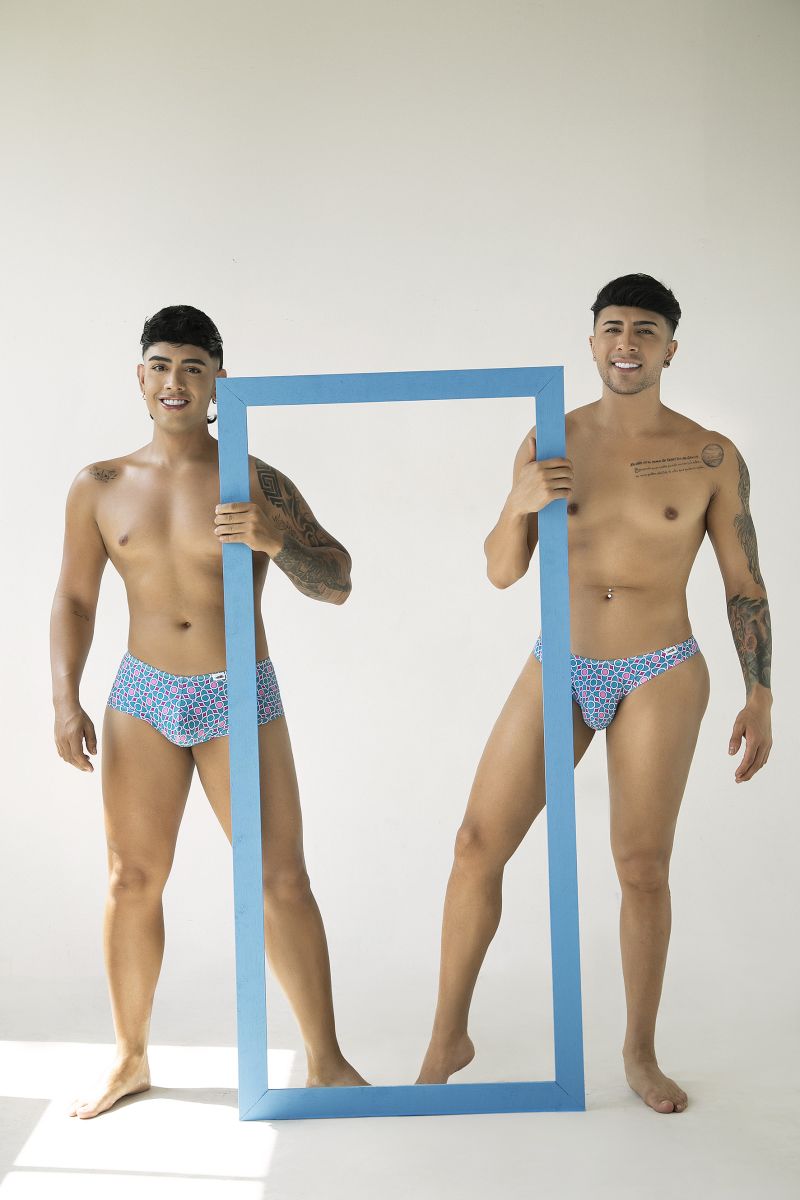Bluem patterned swim trunks candy man 99924 thongs color printed blue with vibrant designs for beachwear