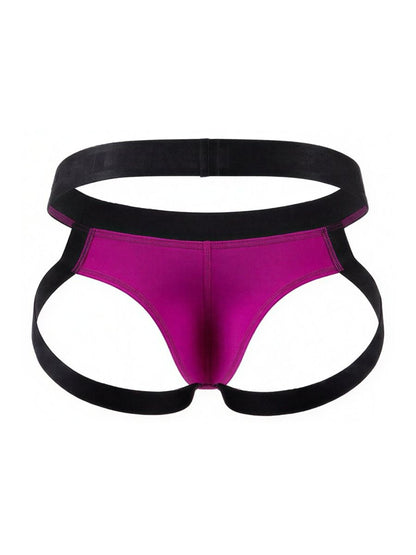 Vibrant magenta and black candy man 99925 jockstrap brief with sleek form-fitting design for athletic use