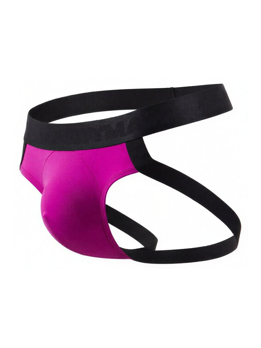 CandyMan 99925 jockstrap in vibrant magenta and black with sleek form-fitting athletic design