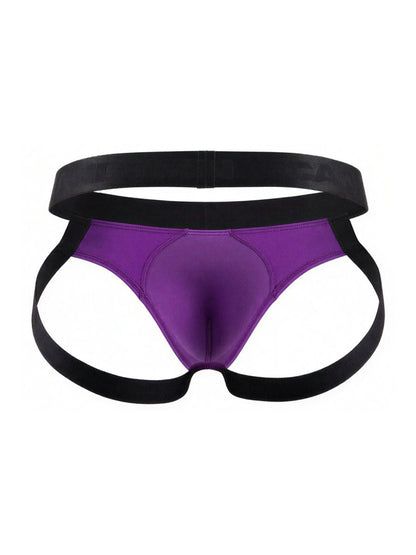 Candyman 99925 jockstrap color orchid purple and black athletic briefs with sleek form-fitting design