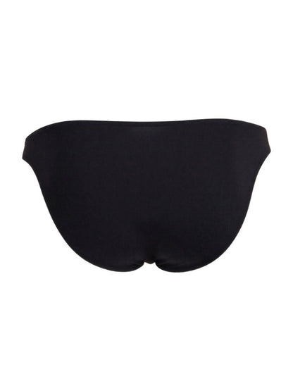 Black sleek candyMan 99928 bikini bottom with smooth form-fitting design shown from the back side