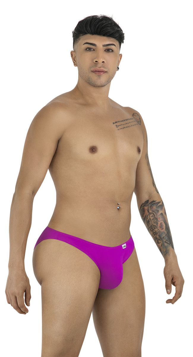Vibrant purple magenta candyMan 99928 bikini briefs with sleek form fitting design and small brand logo on waistband