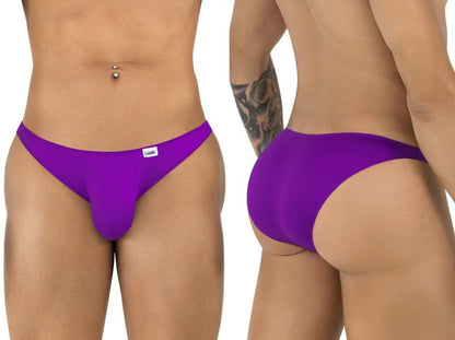 Purple mens briefs candyman 99928 bikini color orchid with smooth form fitting design and white brand tag on waistband