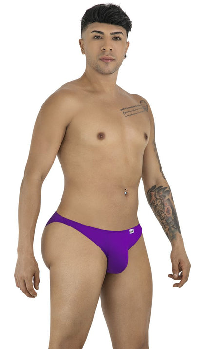 CandyMan 99928 bikini color orchid purple athletic briefs with small white logo on the left hip for activewear