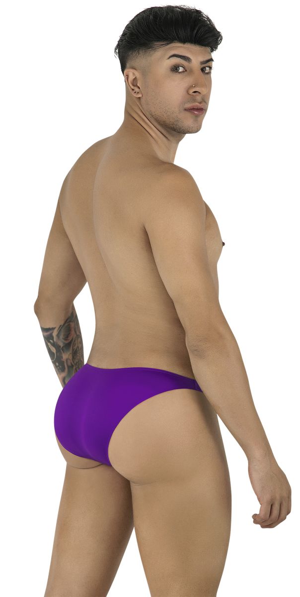 Purple briefs with a smooth, form-fitting design.