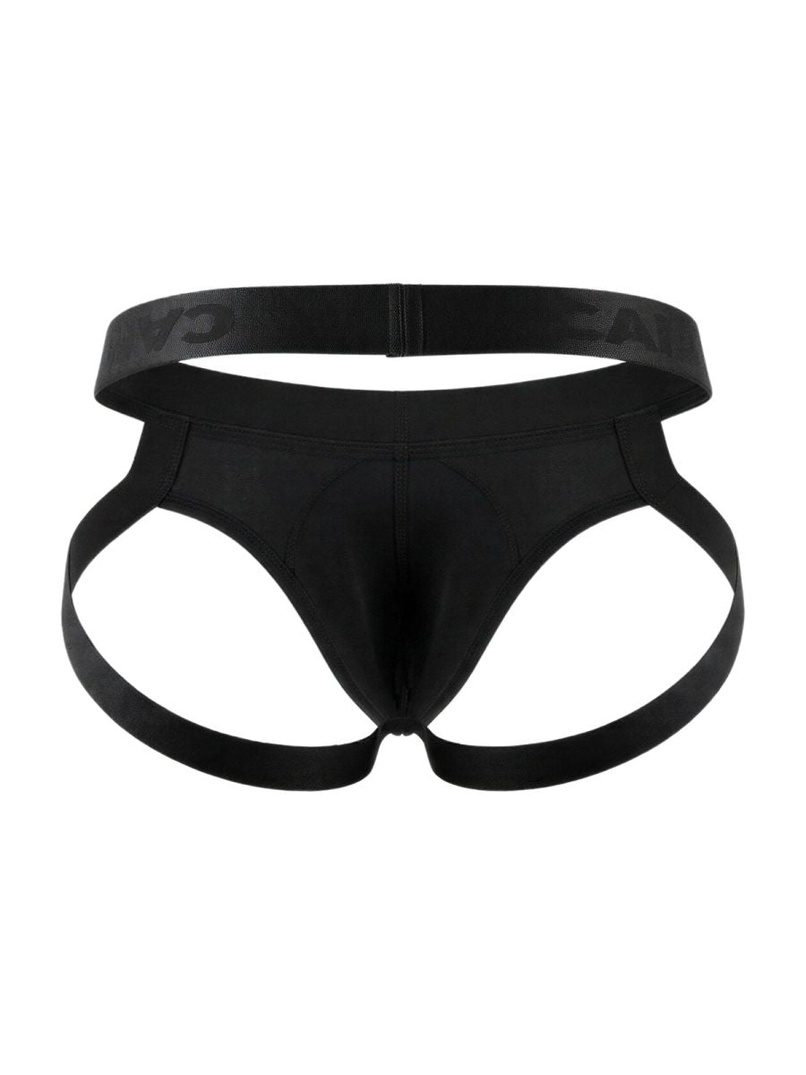 Black candyman 99929 jockstrap briefs with sleek form fitting design and adjustable side straps