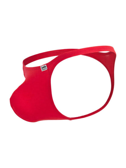 Red CandyMan 99930 men’s thong with form-fitting design, elastic waistband, and distinctive cutout detail